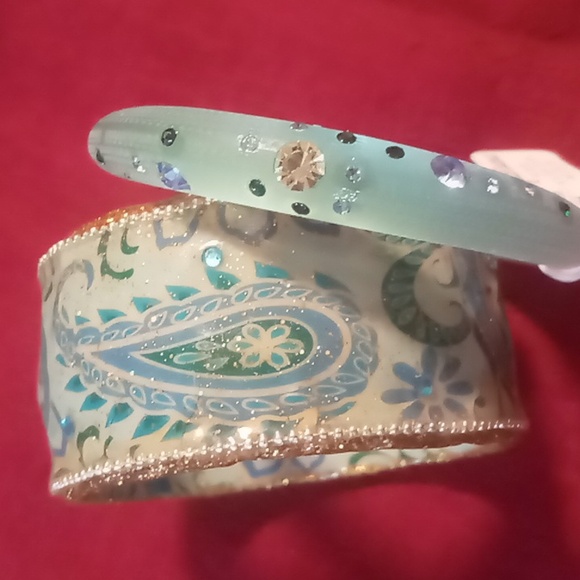 Two's company teal bangle bracelets 2 see pics for size - Picture 3 of 9